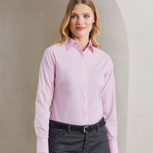 Premier Ladies Long Sleeve Poplin Blouse Thumbnail