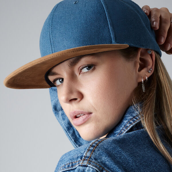 Beechfield Suede Peak Snapback Cap Thumbnail