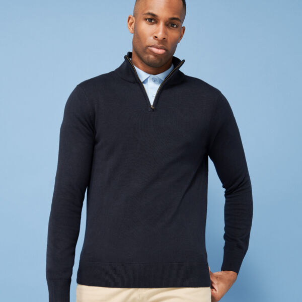 Henbury Zip Neck Sweater Thumbnail