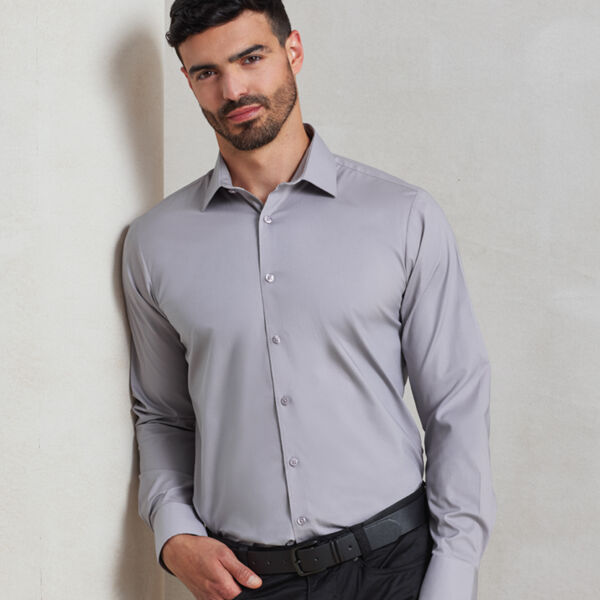 Premier Long Sleeve Stretch Fit Poplin Shirt Thumbnail