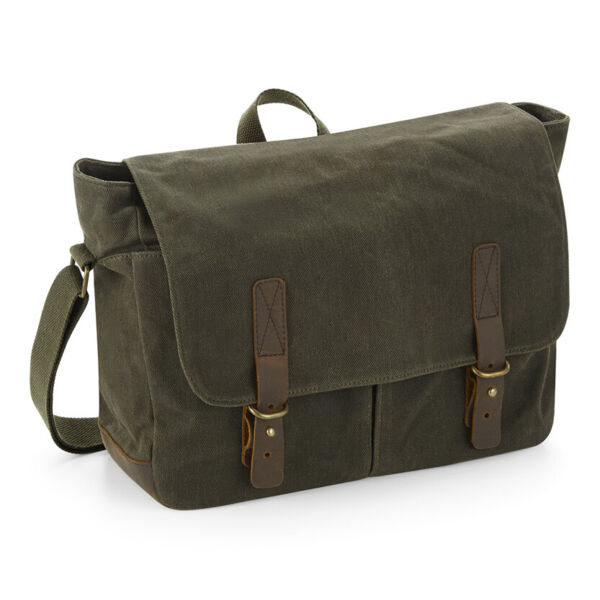 Heritage waxed canvas messenger Thumbnail
